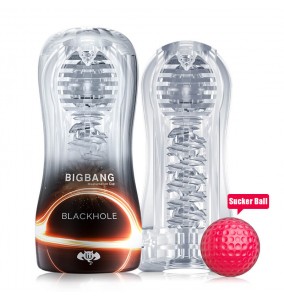 US - 4D BIGBANG Passion Masturbation Cup With Red Sucker Ball (BLACK HOLE)